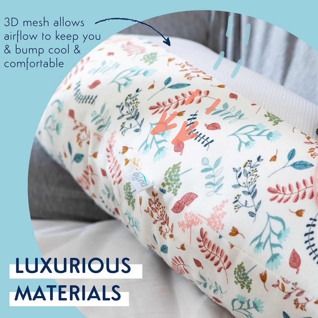 PurFlo Breathe Pregnancy Pillow | Breathable Jersey Cotton Body Pillow