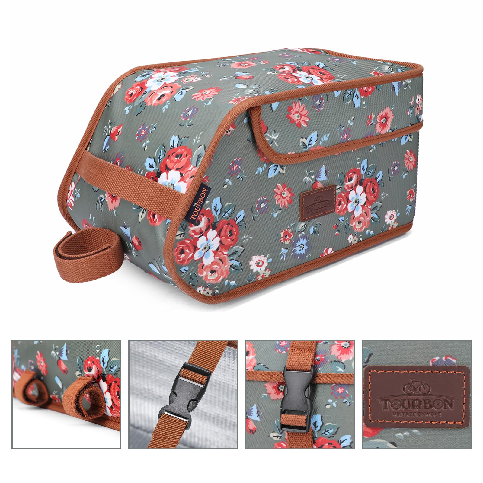 Tourbon Insulated Canvas Bicycle Pannier Rear Rack Cooler Bag – Green