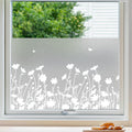 Linarun Frosted Window Privacy Film | Floral Static Cling Tint | 90x400 cm