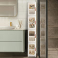 Lacusmall 4-Layer Slim Bathroom Cabinet | Rolling Plastic Storage
