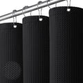 NDDYCU Black Waffle Shower Curtain | Weighted Waterproof Polyester