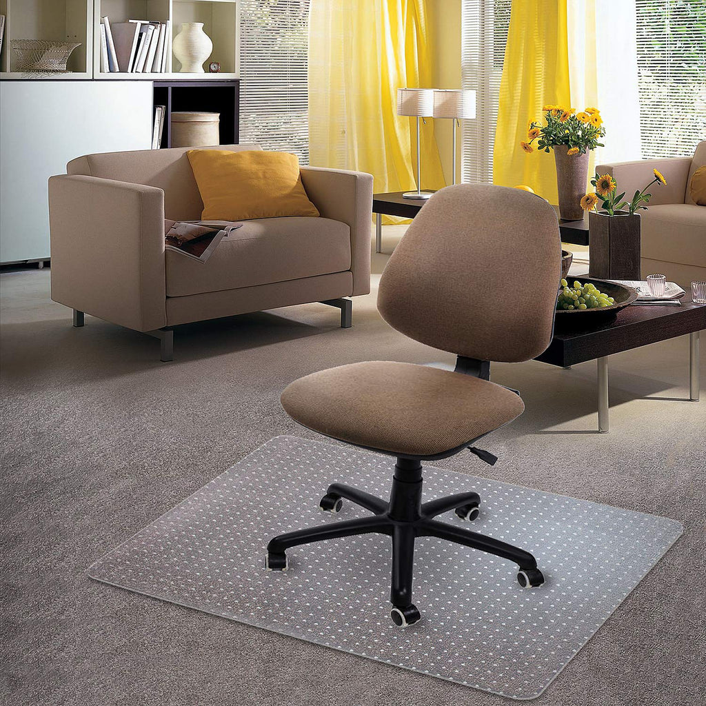 Kuyal Clear Carpet Chair Mat | 48" x 36" Studded PVC Floor Protector