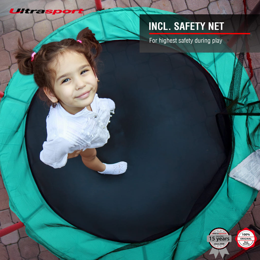 Ultrasport Happy Jump Mini Toddler Trampoline with Safety Net – 140 cm