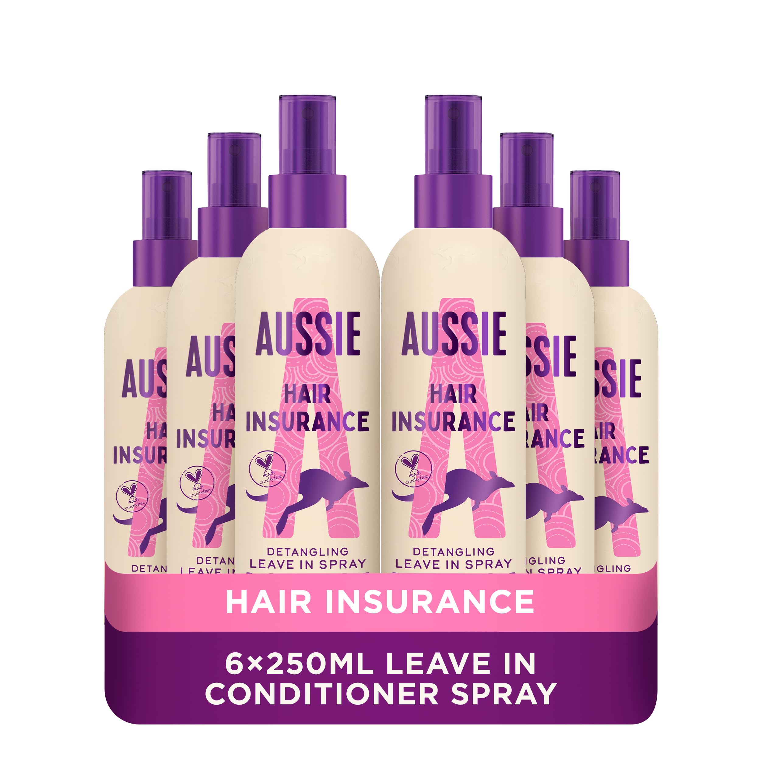Aussie Miracle Hair Insurance Leave-In Detangler Spray 250ml - Pack of 6