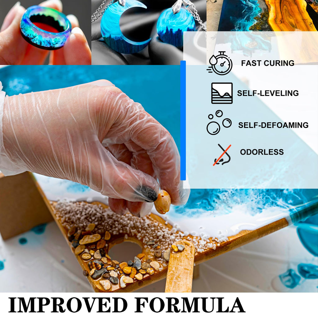 Jolof Store Crystal Clear Epoxy Resin Kit – 4.4L Self-Leveling 1:1 Ratio