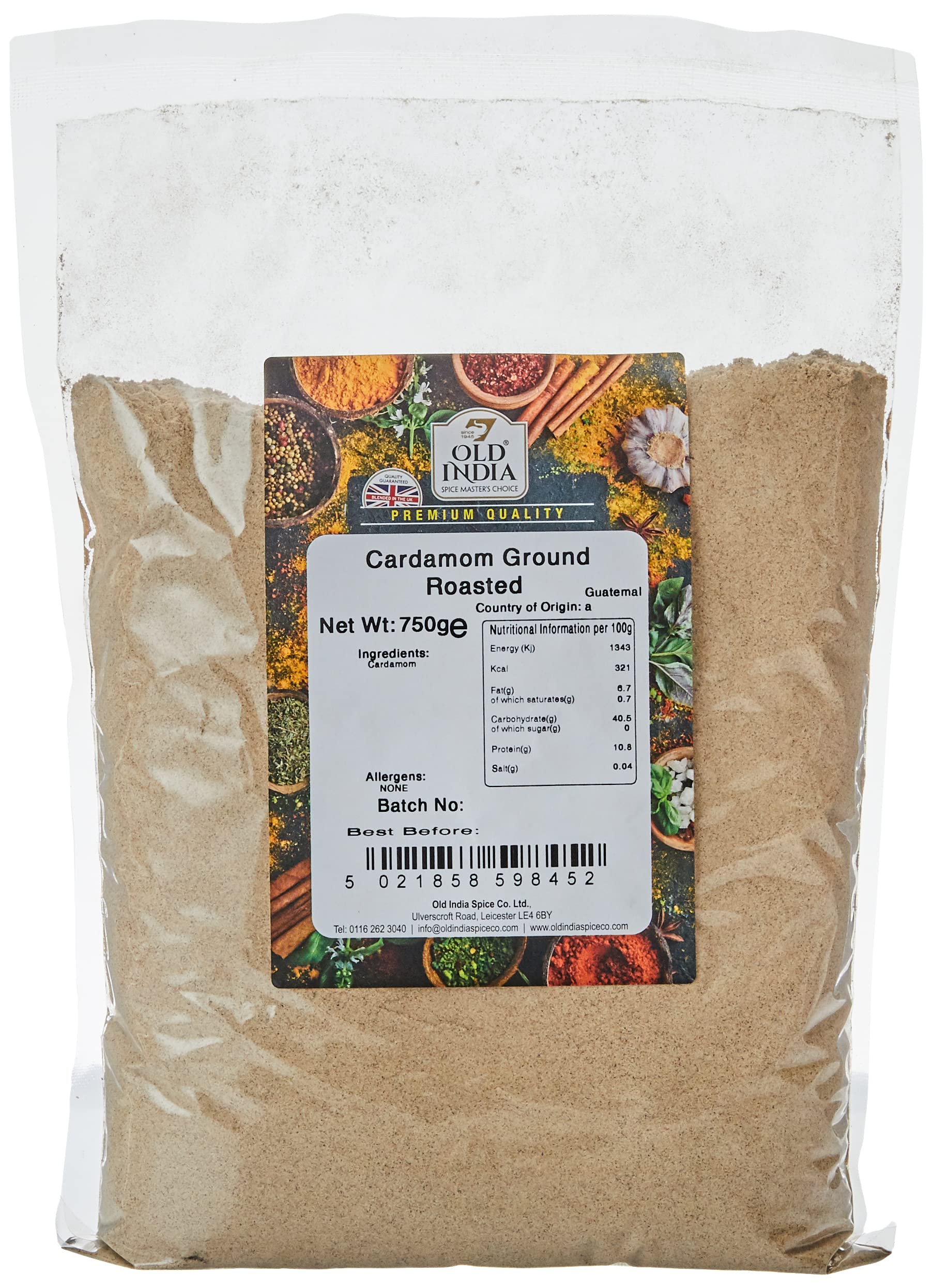 Ground Cardamom Roasted Spice - Aromatic Seasoning 750g