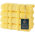 Qute Home Turkish Cotton Hand Towels – 4 Pack Soft Absorbent Yellow