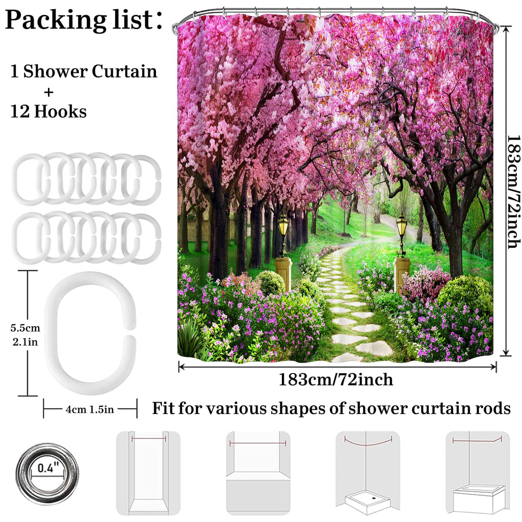 Simpomsy Scenery Shower Curtain, Outdoor Decorative Curtain, Nature Landscape 3D Scenery Bathroom Curtains - image 2