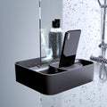 Tiger 2-Store Clip-on Shower Basket | Black No-Drill Glass Caddy