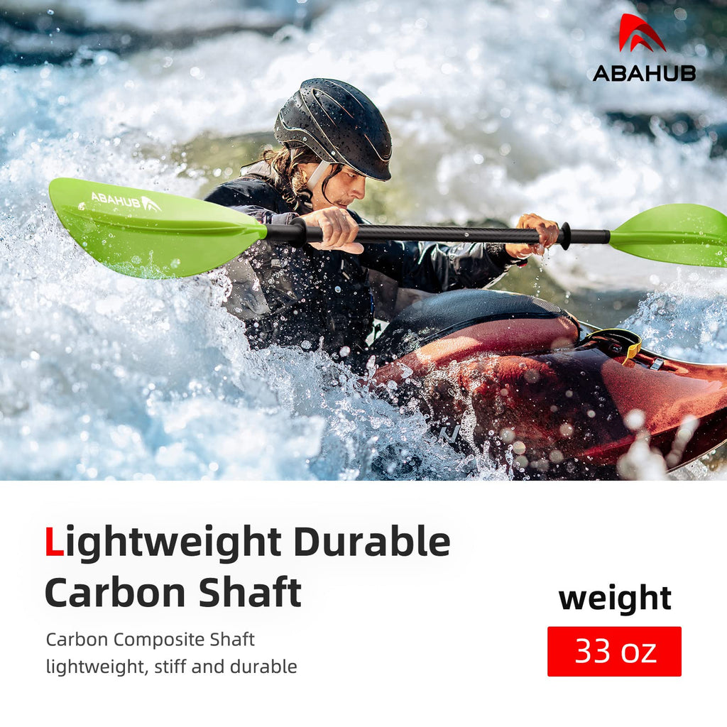 Abahub Carbon Fiber Kayak Paddle – 90.5 Inch Lightweight Oar with Leash