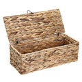 BSTKEY Water Hyacinth Tank Topper Basket with Lid | Woven Toilet Organizer