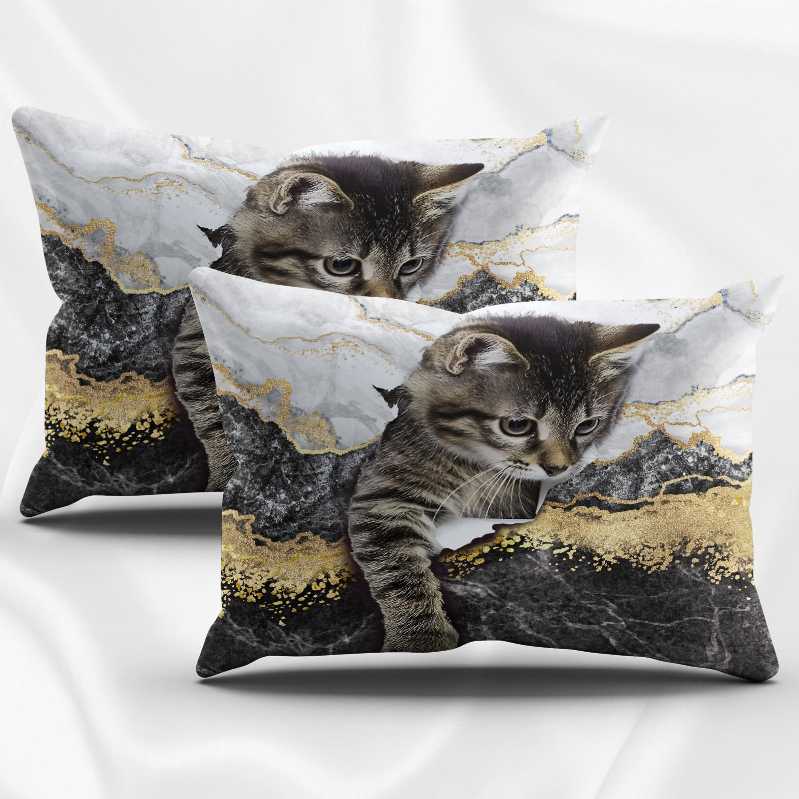 VTRXEG Cat Bedding Set | 3-Piece Soft Microfiber Duvet Cover (260x240cm)