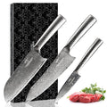 3-Piece Damascus Kitchen Knife Set | VG10 Japanese Steel
