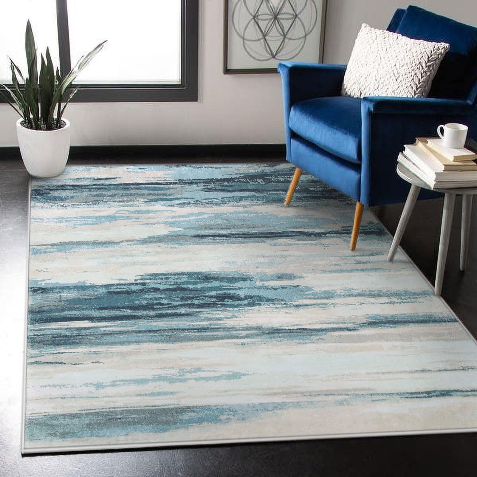 Tinyboy-hbq Modern Abstract Area Rug – Soft Non-Slip Short Pile Carpet