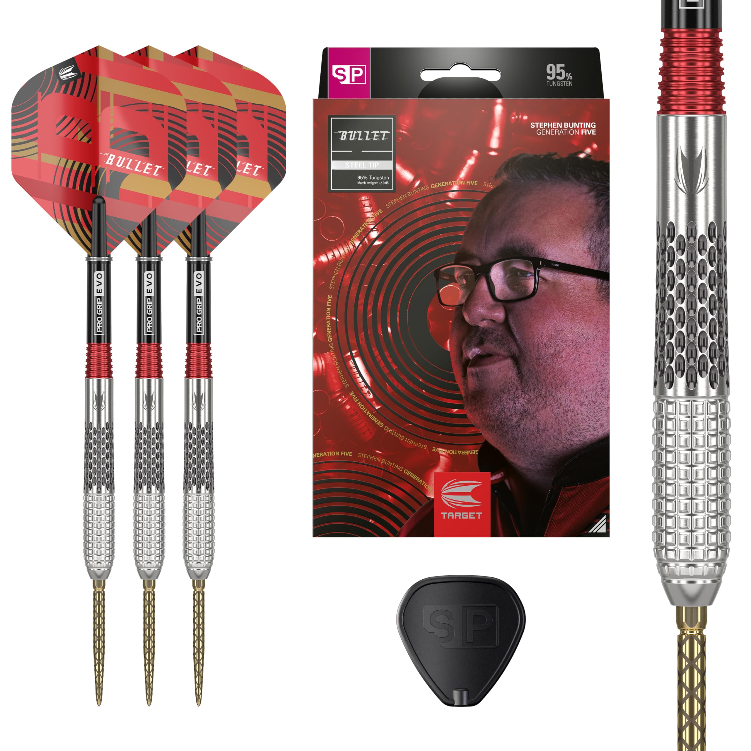 Target Darts Stephen Bunting G5 95% Tungsten Steel Tip Dart Set - 18g