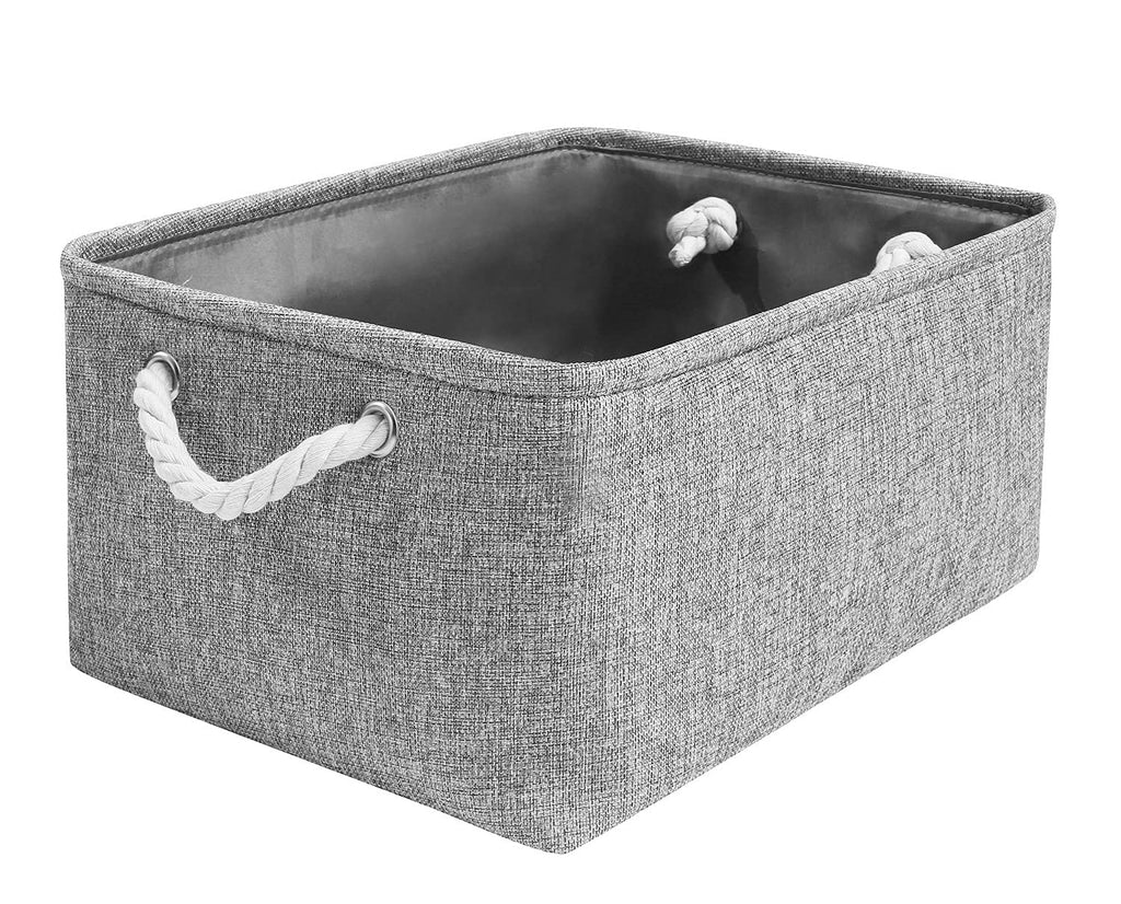 Mangata Foldable Storage Box, Small Thickened Fabric Storage Basket with Handles for Shelves Toy S, Grey - image 1
