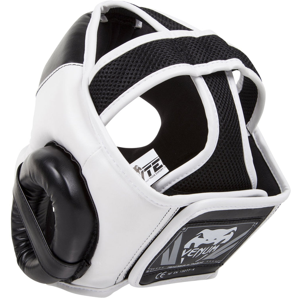 Venum Challenger 2.0 Boxing Headgear – Skintex Leather – Black/White