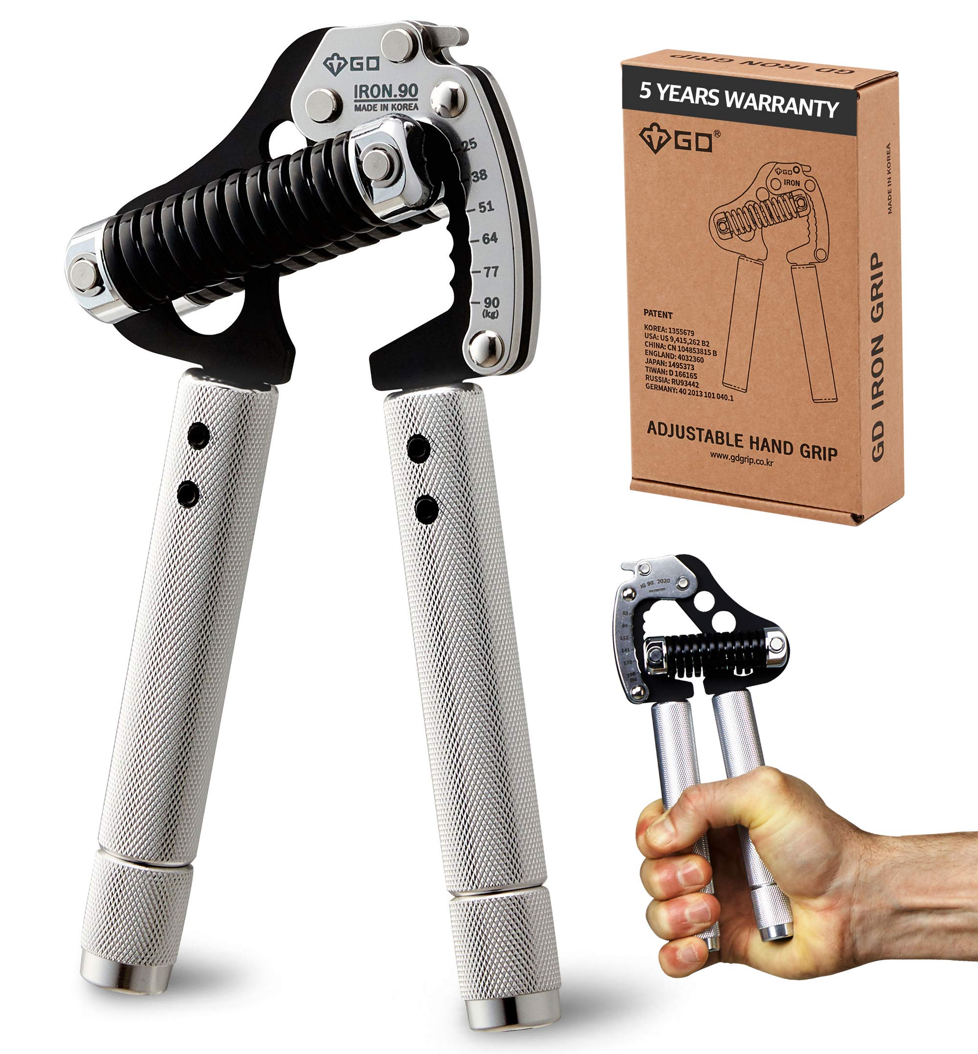 GD Iron Grip EXT 90 Adjustable Hand Strengthener | 25-90kg Forearm Trainer