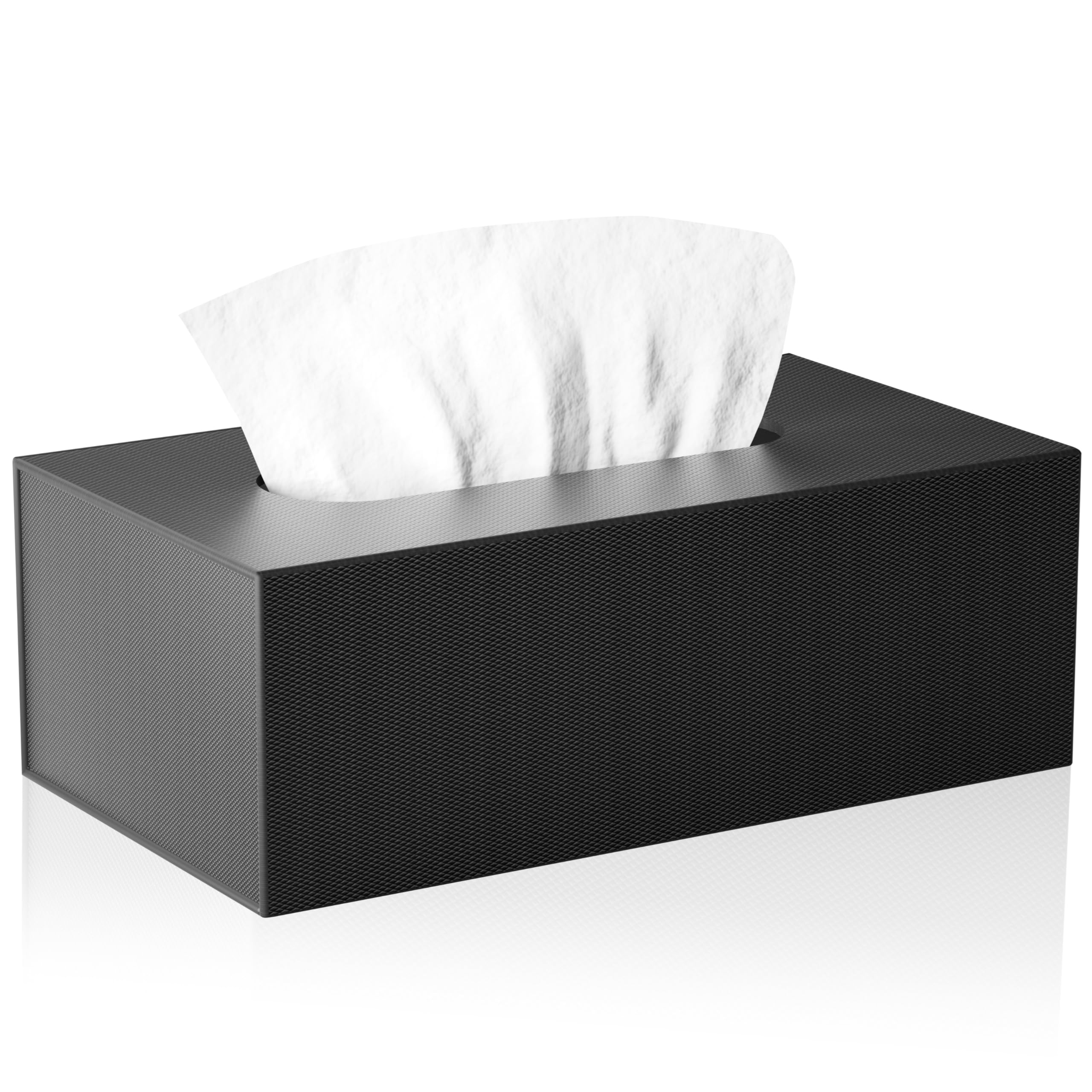JiaWei Foldable Black Tissue Box Holder with Magnetic Cover