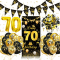 Jolof Store 70th Birthday Decorations Kit – Black & Gold Party Supplies