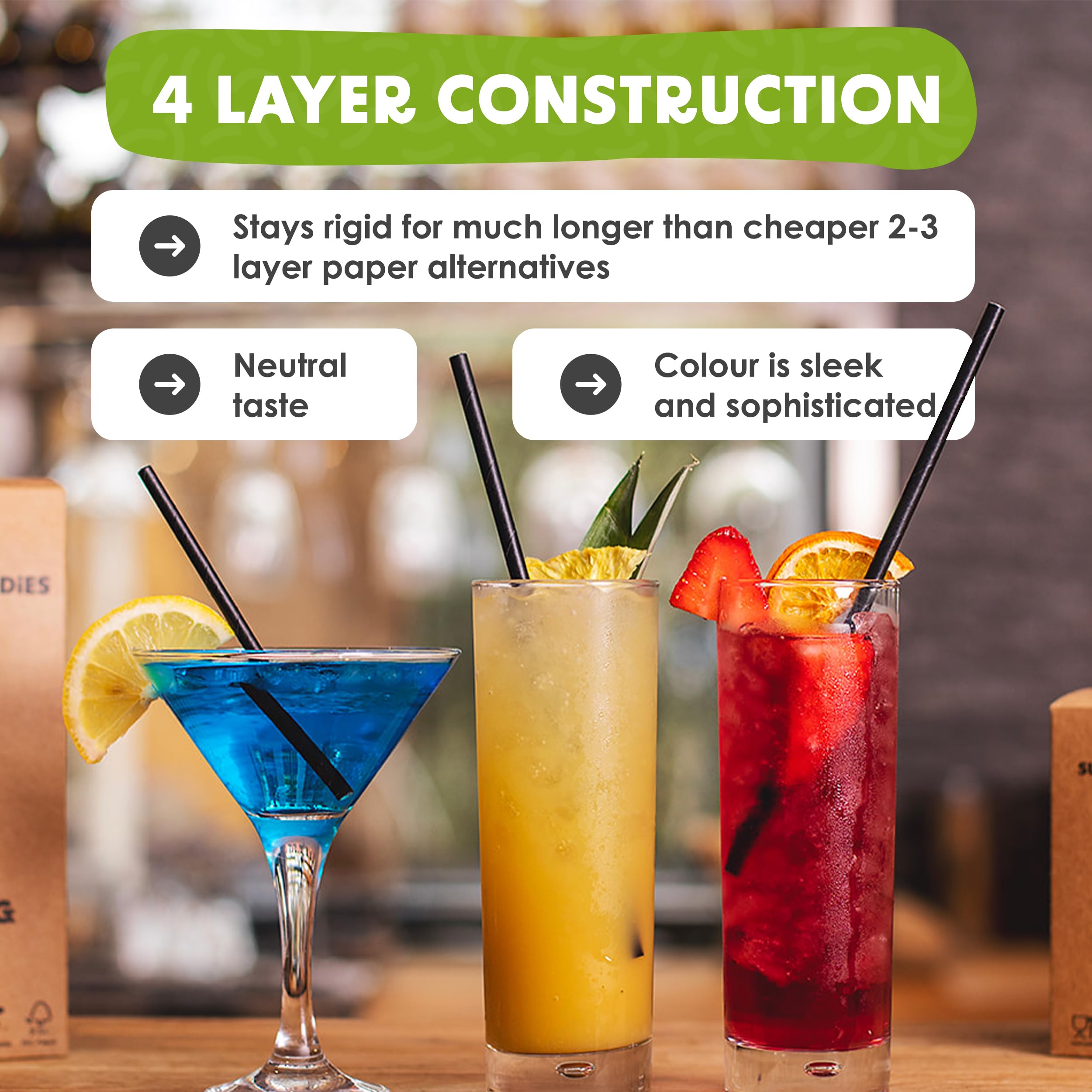 SustainaBuddies Paper Drinking Straws | 2400 Pack | FSC-Certified