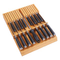 Utoplike Bamboo In-Drawer Knife Block | 16 Slot Kitchen Knife Organiser