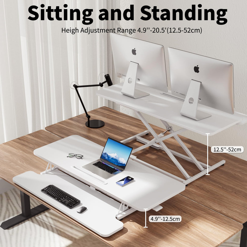 ERGOMAKER Standing Desk Converter, 42"/106cm, White - image 2