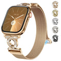 wutwuk Apple Watch Band – Magnetic Mesh Stainless Steel with Rhinestones
