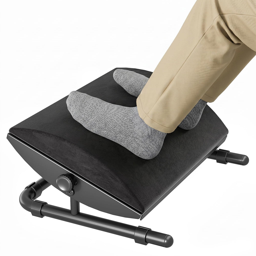 PEGZONE Foot Rest Under Desk with Memory Foam, Adjustable Tilt, Steel Base - image 1