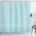 ABAKUHAUS Abstract Polka Dot Shower Curtain – Retro Fabric Decor with Hooks