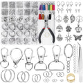 Funtopia 740PCS Keychain Making Kit – Metal Keyring Hardware with Pliers