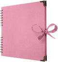 Bstorify Pink Scrapbook Album - 10x10 Inch Kraft Paper Memory Book