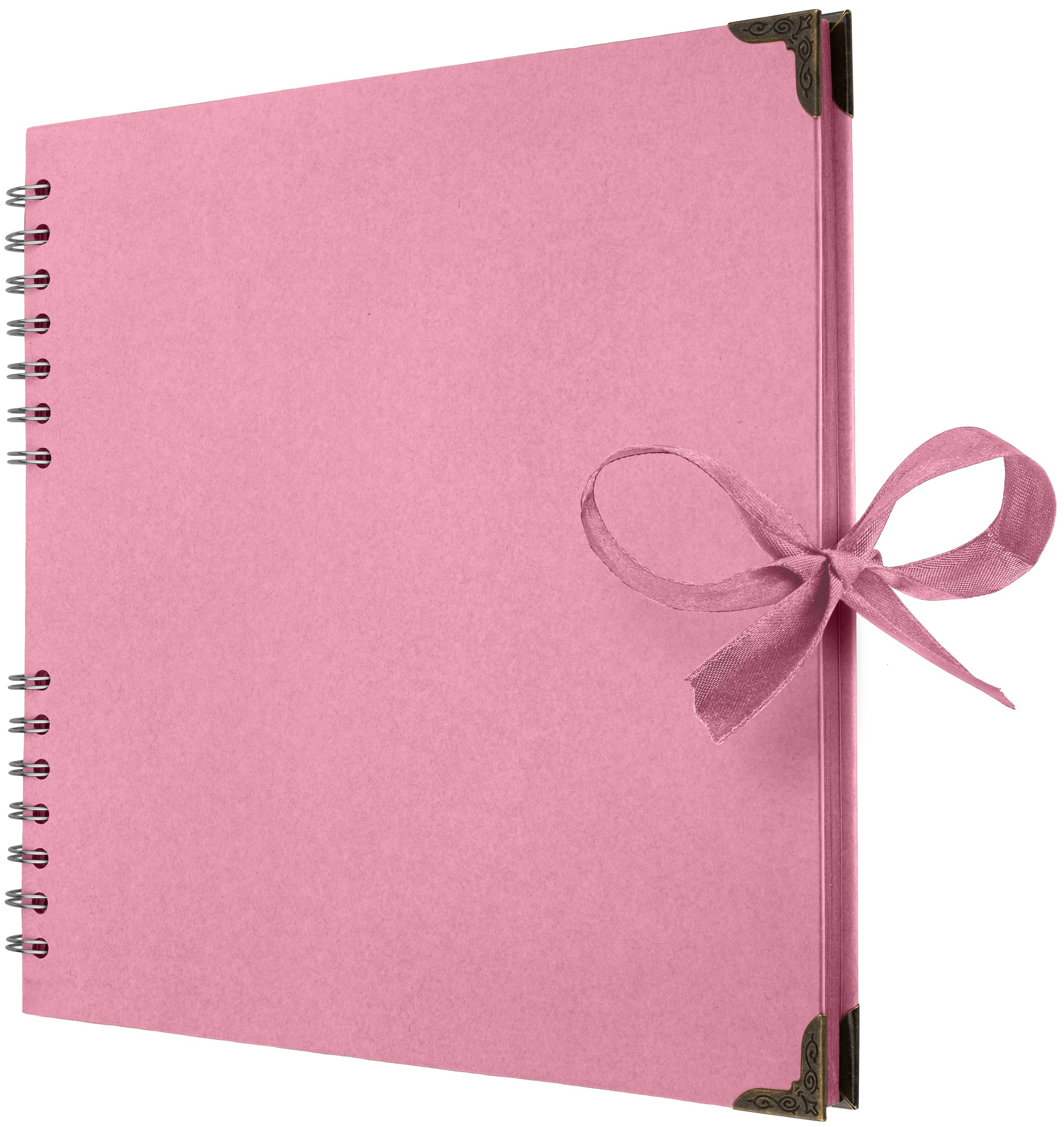 Bstorify Pink Scrapbook Album - 10x10 Inch Kraft Paper Memory Book