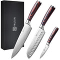 PAUDIN 3-Piece Chef Knife Set | High Carbon Stainless Steel Cutlery