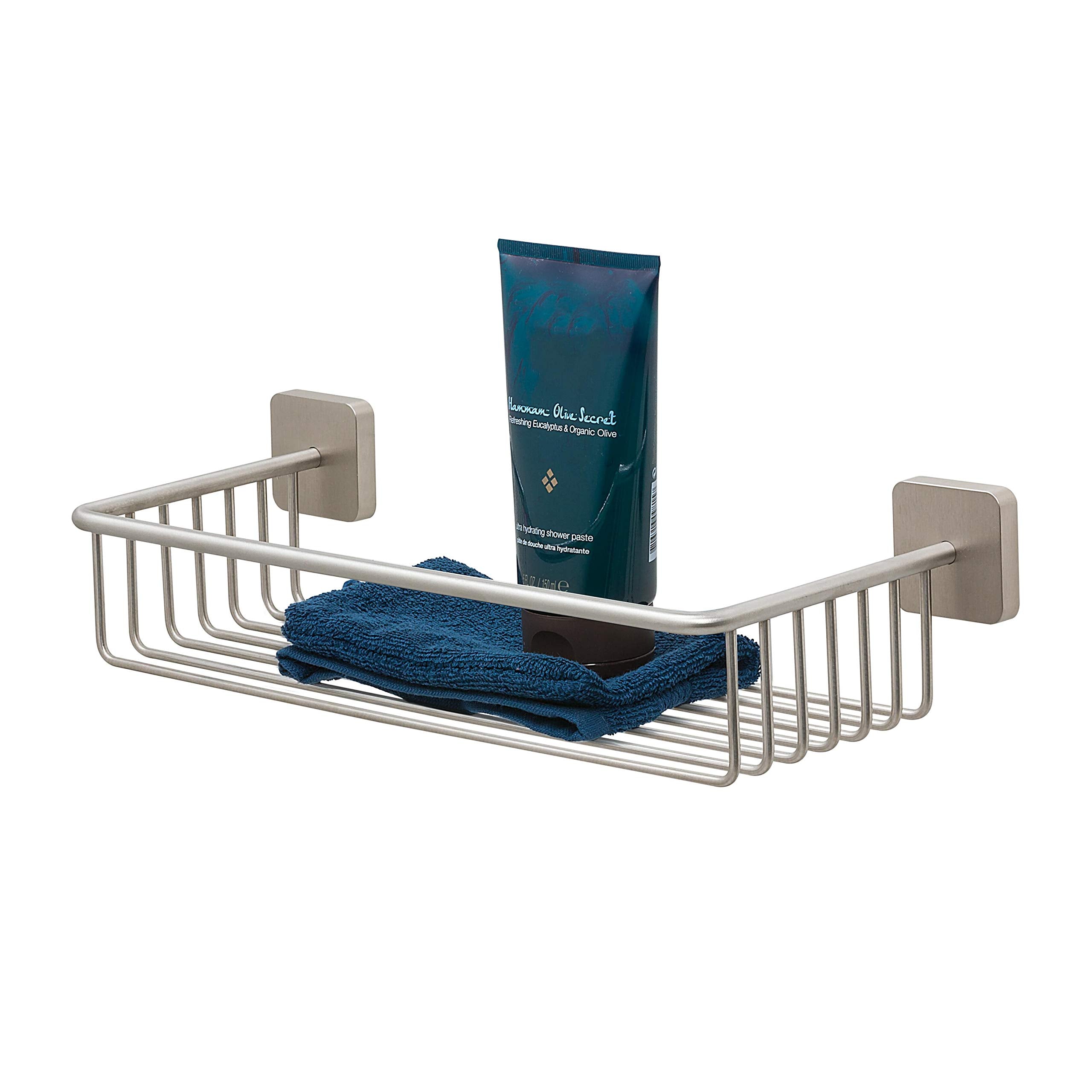 Tiger Onu Shower Basket | Brushed Stainless Steel - 35.8 x 8.4 cm