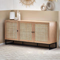 Julian Bowen Padstow Oak Sideboard – Industrial Rattan Storage Unit