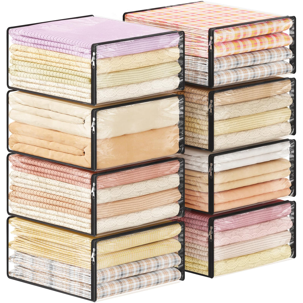 Lifewit 8 Pack Clear Storage Bags with Zips, 36L Clothes Storage Bags - image 1