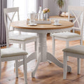 Julian Bowen Davenport Round Pedestal Dining Table - Oak & Grey