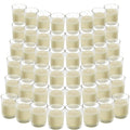 Belle Vous 48 Pack Unscented Votive Candles – 12 Hour Burn Glass Holders