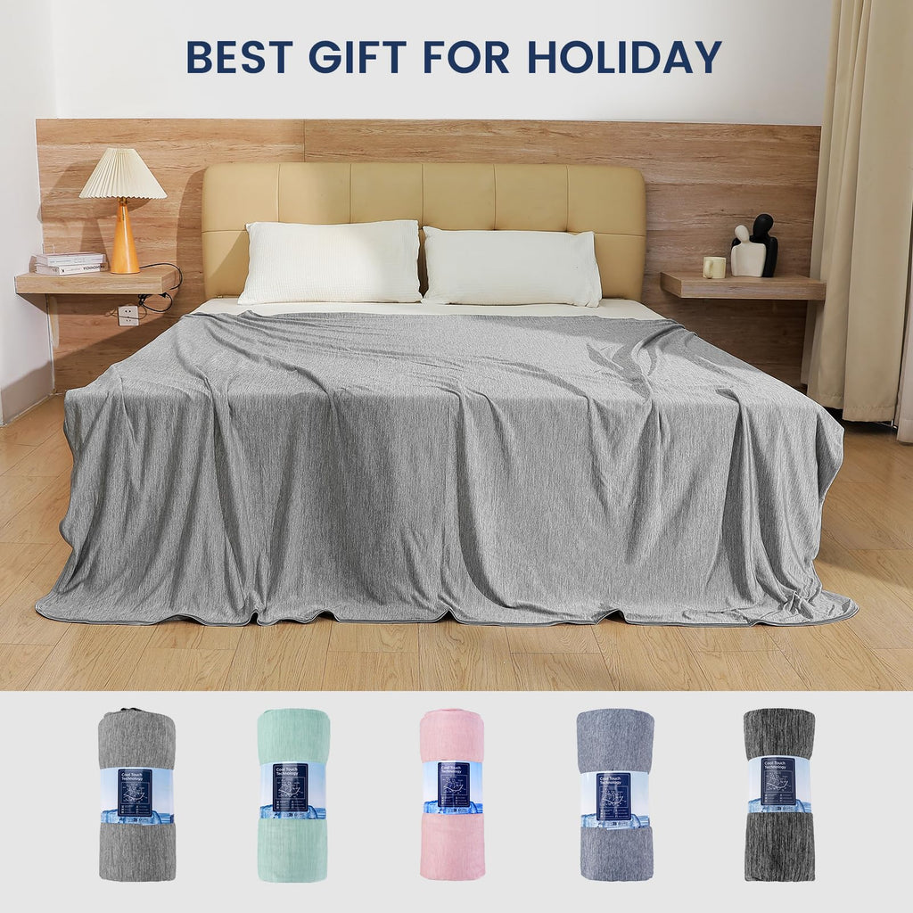 Danctec Cooling Blanket for Night Sweats | Lightweight Summer Throw, Grey