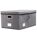 Prandom Storage Boxes with Lids Large,Collapsible Linen Fabric Storage Box,Decorative Bins,Really Useful Box,Clothing - image 1