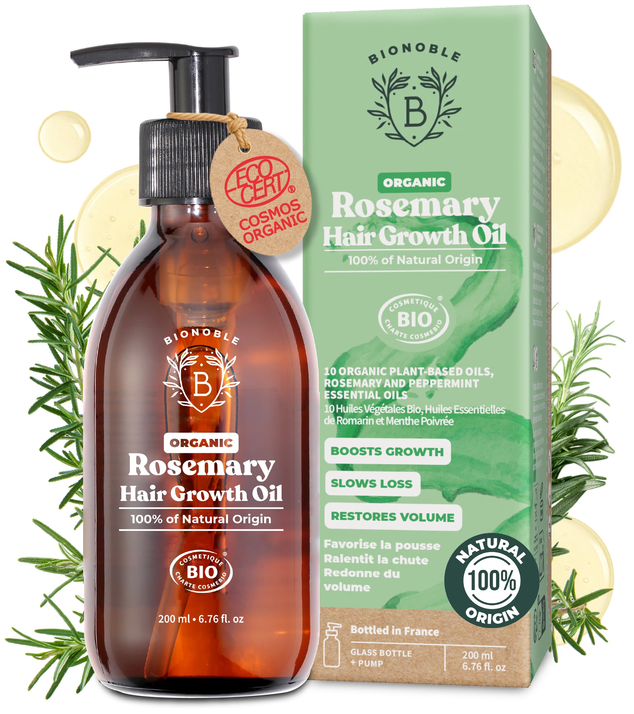Bionoble Organic Rosemary Oil for Hair Growth | Natural Scalp Treatment