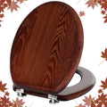 Angel Shield Dark Walnut Wooden Toilet Seat with Zinc Alloy Hinges