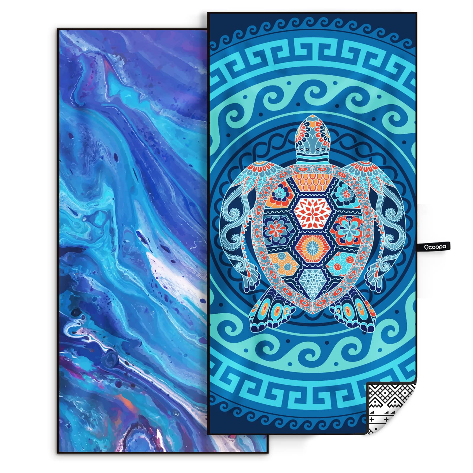 OCOOPA 2-Pack Microfiber Beach Towels | Extra Large Sand-Free Travel Towel