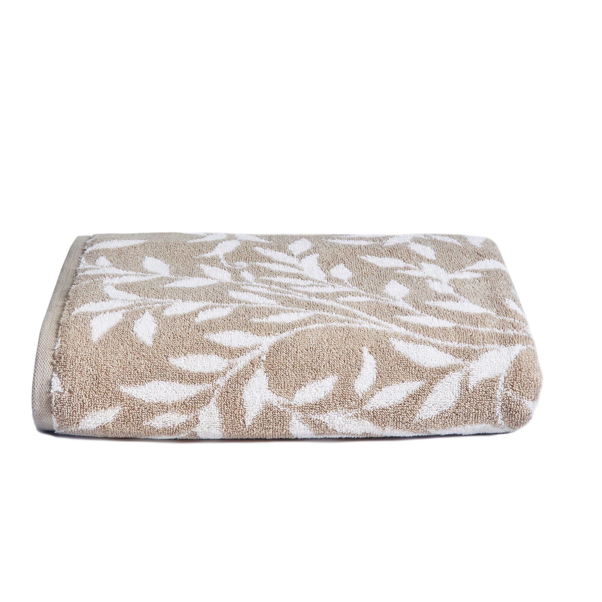 Dreams & Drapes Natural Leaf Bath Sheet – 100% Cotton 550gsm Towel