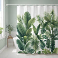 Green Palm Leaves Shower Curtain | 200x200cm Anti-Mold