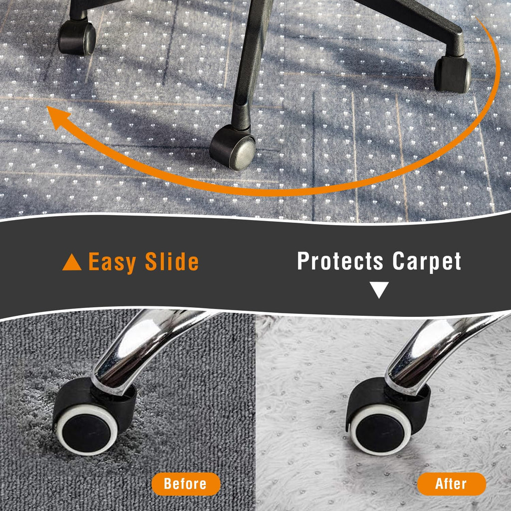 TOPWAY Office Chair Mat for Carpet Floor, 90x120cm, 2.2mm Thick T-Shape Clear Non-Slip PVC Carpet Floor Protector, Easy Glide - image 4