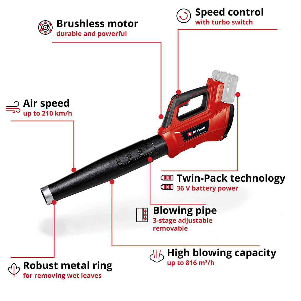 Einhell 36V Cordless Leaf Blower – Brushless Motor & Turbo Switch GP-LB