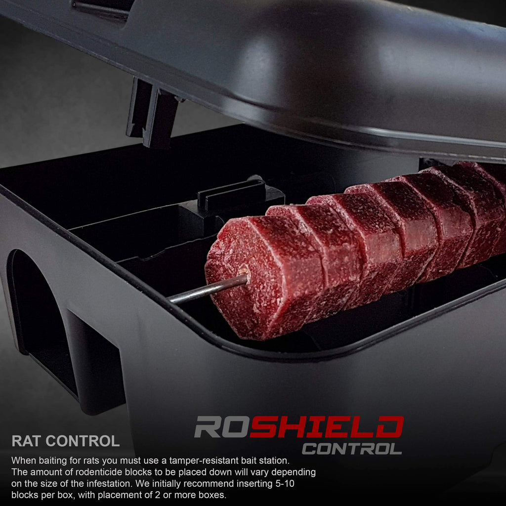 Roshield Rat Killer Kit | 4 Tamper Proof Bait Boxes & 300g Wax Blocks