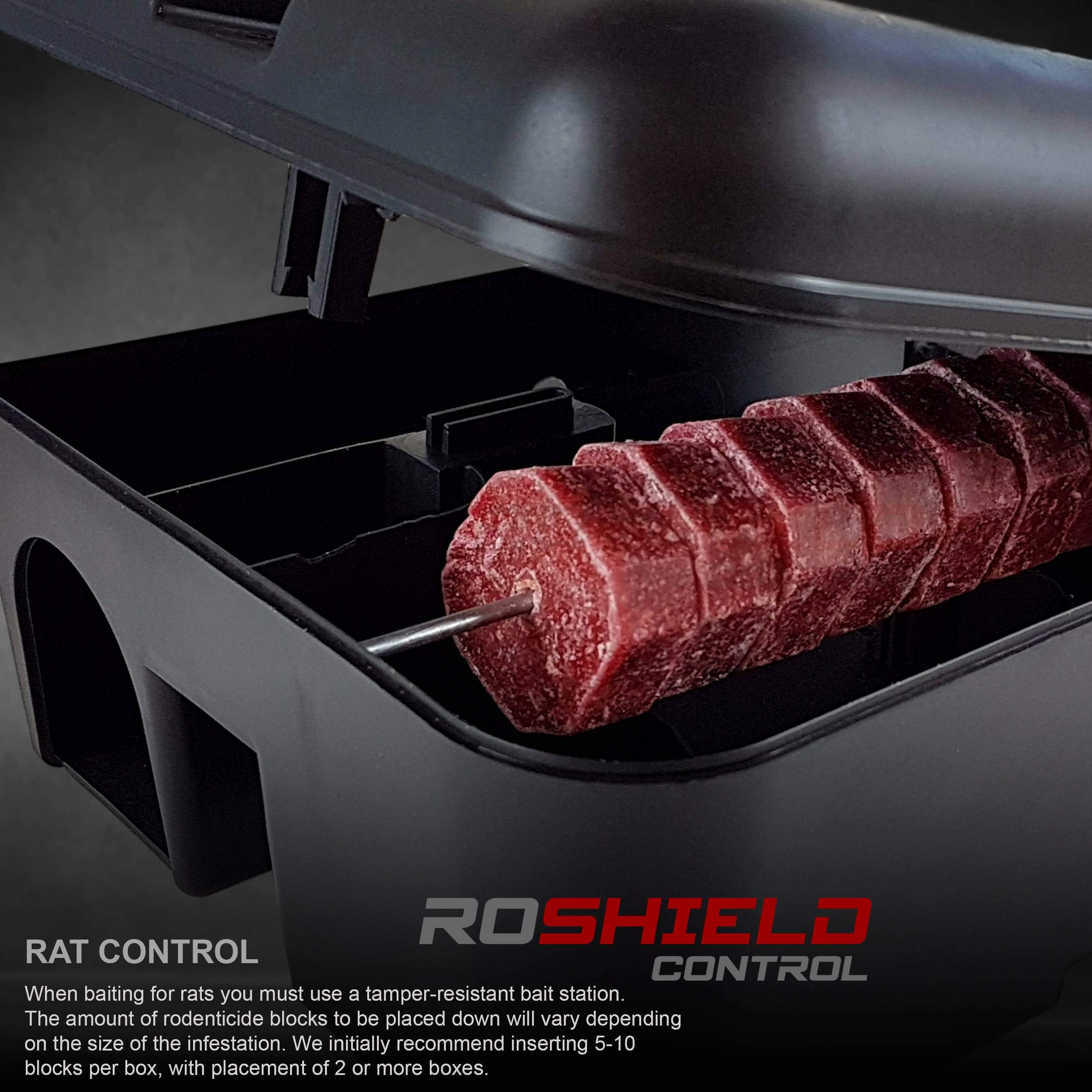 Roshield Rat Killer Kit | 4 Tamper Proof Bait Boxes & 300g Wax Blocks